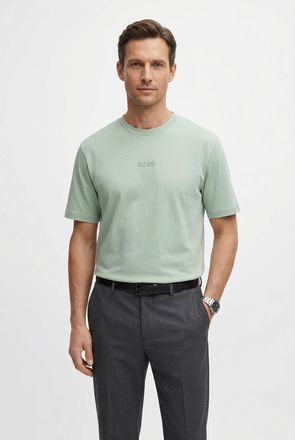 Boss Green by Hugo Boss T-Shirt BOSS GREEN Tee, Herren, Gr. XXL, gr&uuml;n (open gr&uuml;n357), Single Jersey, Obermaterial: 100% Baumwolle, oversize normal, Rundhals, eingesetzt norma