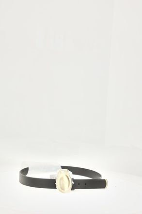 Dior Mens Belt Madallion Gold-Black Calf Leather Gold/black