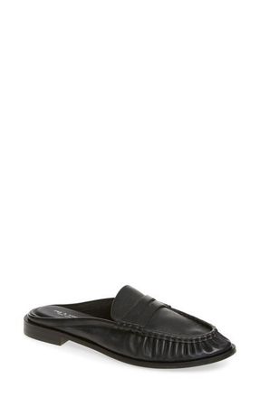 Rag & Bone Lexi Leather Flat Mule in Black at Nordstrom, Size 38.5