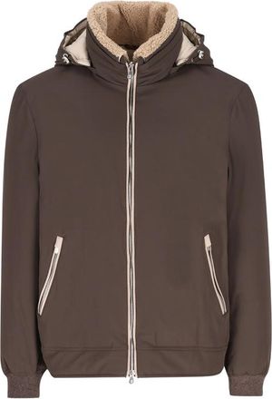 Brunello Cucinelli Stretch Bonded Nylon Down Jacket With Detachable Hood