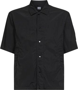 C.P. Company Chrome-R Shirt - Heren - Korte mouwen Overhemden - Zwart - M - Nylon - Overhemden