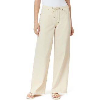 Habitual Lia Drawstring Wide Leg Jeans in Stone at Nordstrom, Size 24