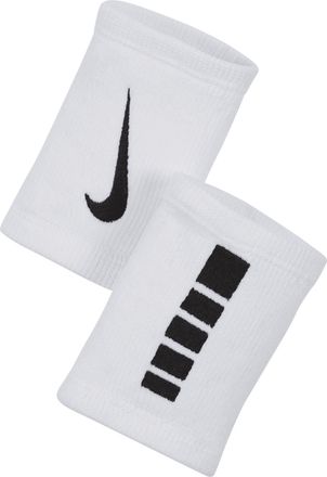 Nike Unisex Elite Doublewide Wristbands (2-Pack) in White | N1006700-101