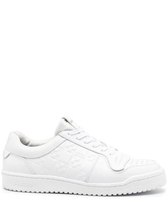 Sandro embossed cross leather sneakers - White
