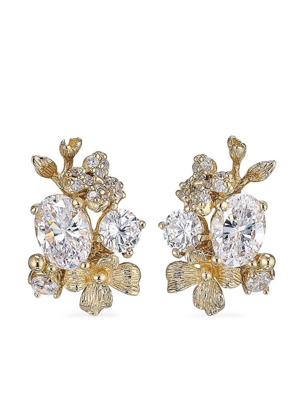 2 Paia Orecchini A Perno Con Margherite E Strass – Oro E Oro Rosa, Divisibili, Ipoallergenici - 2