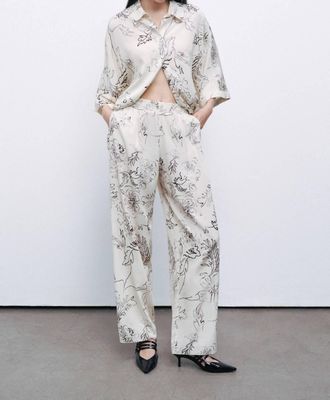 Nocturne Luster Straight Leg Trousers In Ivory