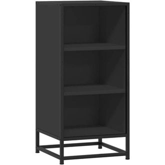 vidaXL Vidaxl - Aparador De Madera De Ingenier&iacute;a Y Metal Negro 35,5x35x76 Cm