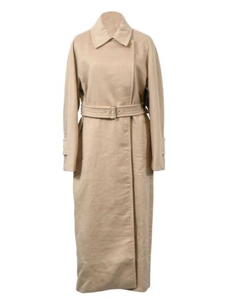 Max Mara belted wool coat - women - Wool - 10 - Neutrals