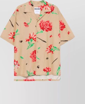 Moschino casual floral camp collar shirt