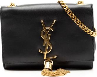 Saint Laurent 2013 Small Smooth Calfskin Monogram Kate Tassel crossbody bag - women - Calf Leather - One Size - Black