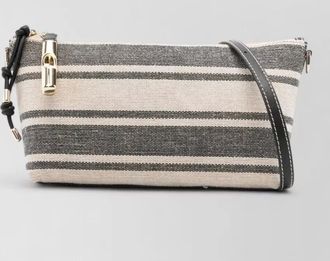 Furla striped clutch bag wrist strap hardware