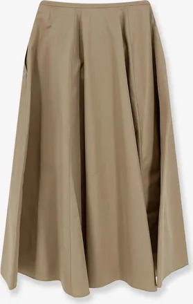 Aspesi Womens Long Cotton Skirt Beige
