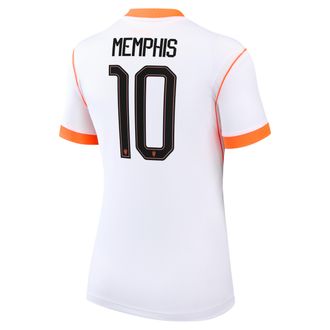 Nike Memphis Depay Netherlands National Team 2026 Stadium Away Nike Womens Dri-FIT Soccer Jersey in White | NN203949371-NED