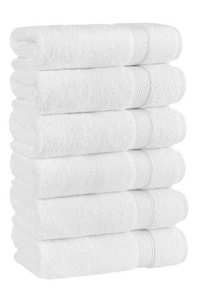 Linum Home Textiles Set of 6 Anovia Turkish Cotton Hand Towels in White at Nordstrom Rack