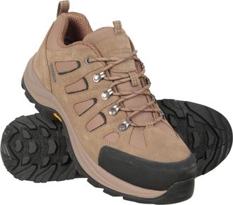 Mountain Warehouse Vertex Mens Extreme Vibram Shoes - IsoDry, Vibram Sole, Suede & Mesh Upper, Deep lugs - Best for Walking, Hiking, Outdoors & Trekking Brown Adult Shoe