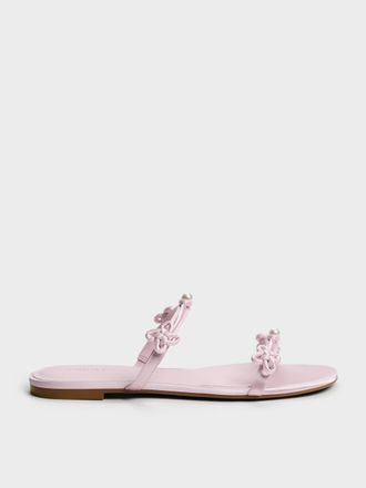 Charles & Keith Orinda Knot-Pearl Slide Sandals
