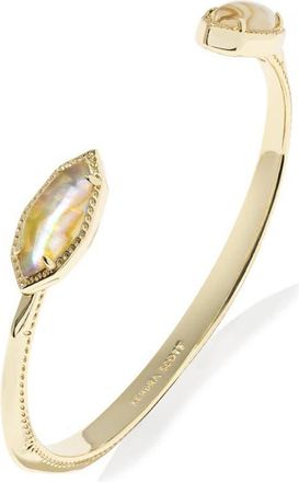 Kendra Scott Ophelia Shell Cuff Bracelet in Gold Iridescent Abalone at Nordstrom, Size Small