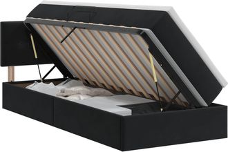 vidaXL Cama Con Almacenamiento Negro 100 X 200 Cm Terciopelo Vidaxl