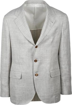 Brunello Cucinelli Sfiancato Blazer - Heren - Business blazers - Beige - L - Wol - Kostuums