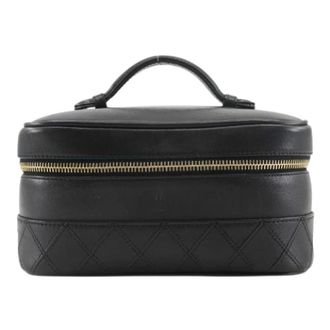 Chanel Pre-owned Handbags, female, Black, Size: ONE SIZE Pre-owned Bicolor Calf Vanity Bag