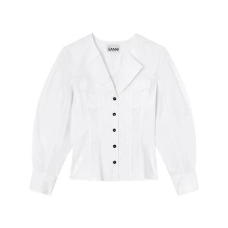 Ganni Shirt Ganni - female - Ganni - Shirts - White - S - Blouses & Shirts