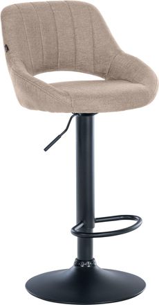 Clp Clp - Taburete De Bar Milet En Tela Con Base Met&aacute;lica Gris Topo Negro