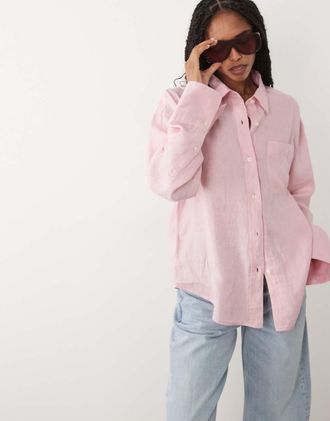 Arket Camicia in puro lino e cotone rosa chiaro
