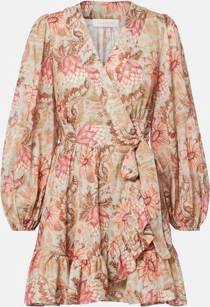 Zimmermann Abito corto Daylight in cotone con stampa