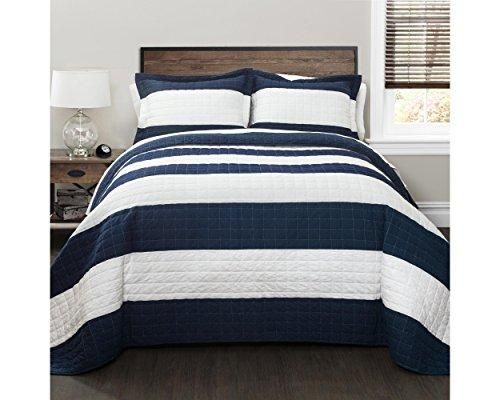 Lush Decor Überwurfdecke Im Landhausstil - 127x152 Cm, Blau, 100% Baumwolle, Waschbar