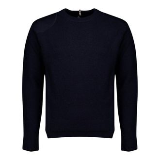 Moncler Jersey de Lana con Logo - Knitwear - Hombre - Azul - XL