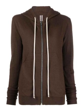 Rick Owens zip-up cashmere hoodie