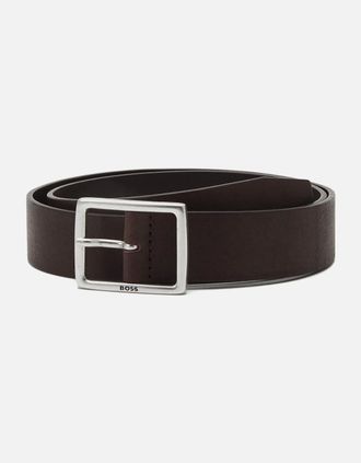 HUGO BOSS Mens Boss Rudolf Cvb Leather Belt - Dark Brown - Black - Size: 105