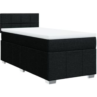 vidaXL Cama Box Spring Con Colch&oacute;n Tela Negro 100x200 Cm Vidaxl