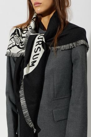 Burberry Triangular Scarf, Unisex, Black