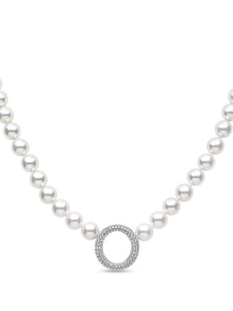 Yoko London 18mm ronde halsketting met parel - Zilver