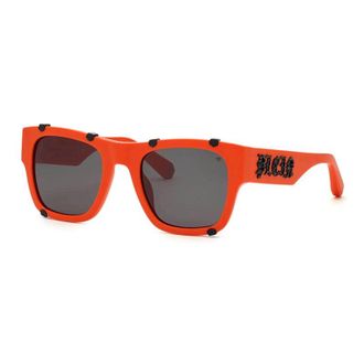 Philipp Plein Philipp Plein Sunglasses Square Full Rim, Orange Frame And Grey Lens Spp042Wv47F