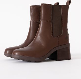 Timberland Womens Bellevaux Mid Mid Chelsea Boot in Dark Brown Leather - Size UK 6