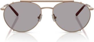 Brunello Cucinelli 56mm Polarized Pilot Sunglasses in Rose Gold at Nordstrom