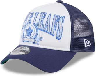New Era 9Forty NHL Team A-Frame Distressed Trucker Cap (UK, Alpha, One Size, Green, Toronto Maple Leafs)