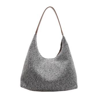 Generic Womens Plush Bags Plush Shoulder Bag For Women Large Capacity Cute Tote Handbag Retro Soft Top Handle Slouchy Hobo Shopping(Light Grey)