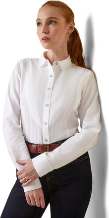 Ariat Womens Muir Blouse Long Sleeve in White, Size X-Small, by Ariat