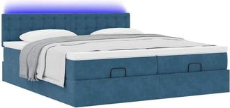 vidaXL Vidaxl - Estructura De Cama Otomana Colchones Terciopelo Azul Oscuro