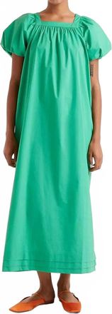 Compañíafantástica Long Puff Sleeve Dress In Green