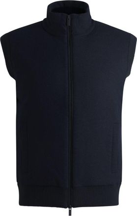 BOSS Regular-fit gilet with brushed-flannel front