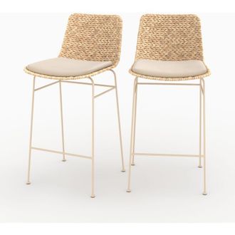 Rendez-Vous D&eacute;co Set De 2 Sillas Para Isla Central En Material Natural 66 Cm - Faro