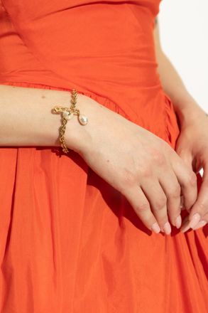 Vivienne Westwood Bracelet With Pearl Charms, Womens, Gold