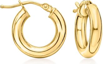 Canaria Canaria Italian 3mm 10kt Yellow Gold Huggie Hoop Earrings