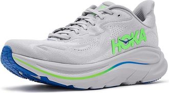 Hoka One One Clifton 10 Mens Shoes Ash Grey/Neon Green : 11.5 D - Medium