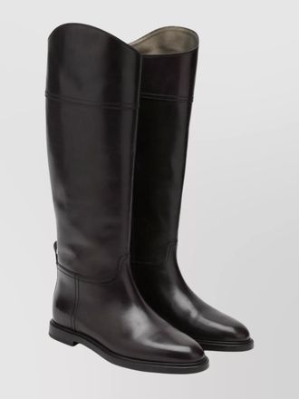Brunello Cucinelli knee-high leather boots shiny accents