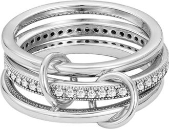 Adornia Connected 3-Layer Ring in Silver at Nordstrom Rack, Size 8